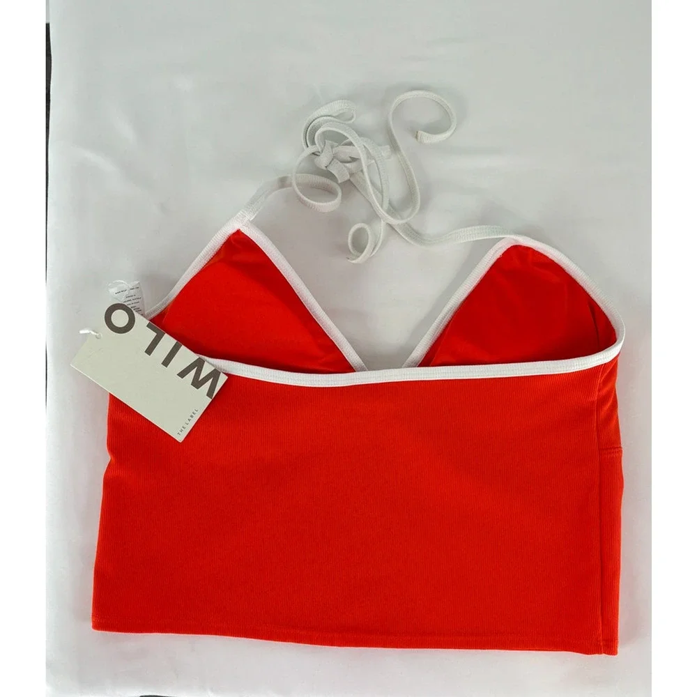 Wilo The Label 2 Piece Tankini Swimsuit Tomato Orange Womens Size Large New